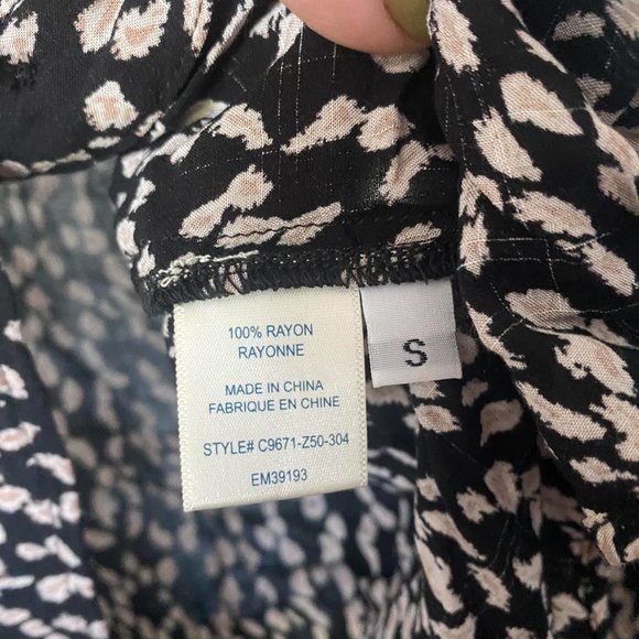 Anthropologie Cloth & Stone Rachel Tie-Front Long Sleeves Blouse Size S - Picture 6 of 7